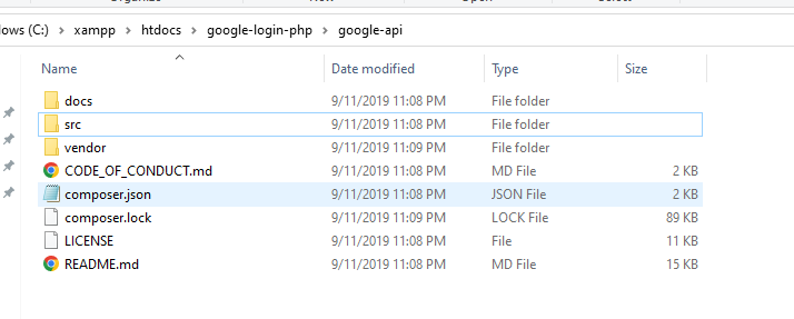 Google APIs Folder
