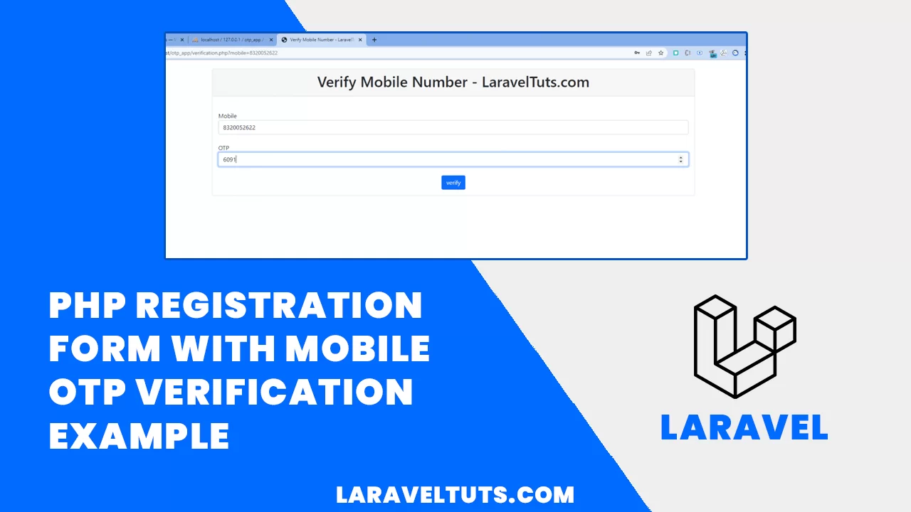 PHP Registration Form with Mobile OTP Verification Example