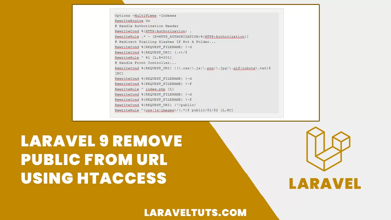 Laravel 9 Remove Public from URL using htaccess