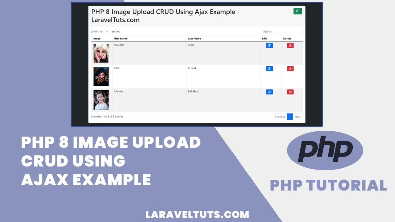PHP 8 Image Upload CRUD Using Ajax Example