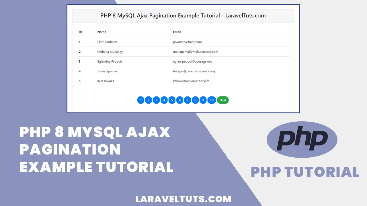 PHP 8 MySQL Ajax Pagination Example Tutorial