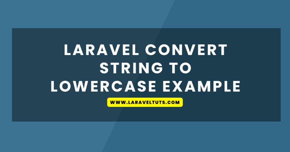 Laravel Convert String to Lowercase Example